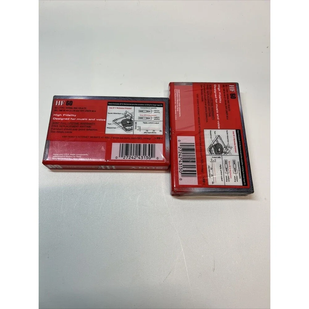 Sony ︱HF ︱60 Minute︱ Audio Cassette ︱Lot of (2) ︱Factory Sealed︱High Fidelity